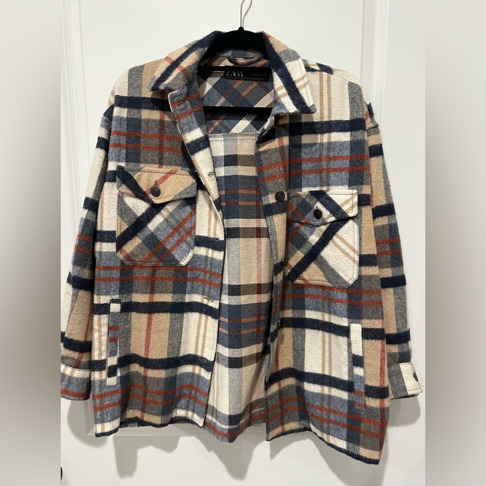 Zara plaid shirt jacket | Shacket